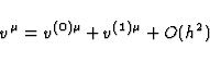 \begin{displaymath}
v^{\mu} = v^{(0)\mu} + v^{(1)\mu} + O(h^2)\end{displaymath}